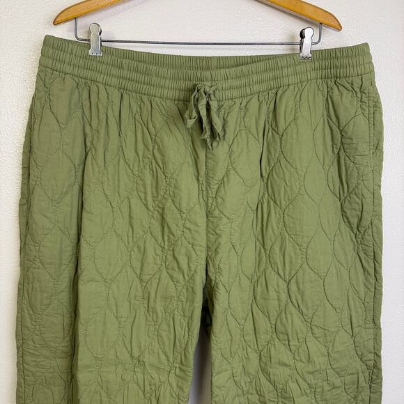 Lucy and Yak Chester Trousers Womens 2XL Green Quilted Elastic Organic Cotton - Picture 3 of 10